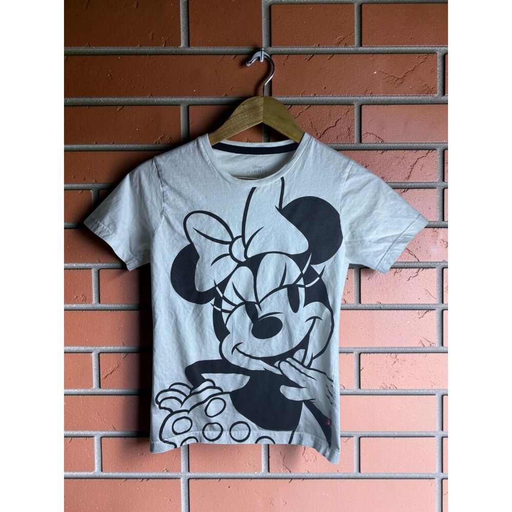 Disney Minnie Mouse Oversized Graphic White T Shirt XS Short Sleeve Cotton